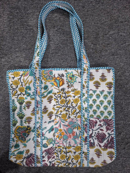 White patchwork – Wander Tote Bag 18x18