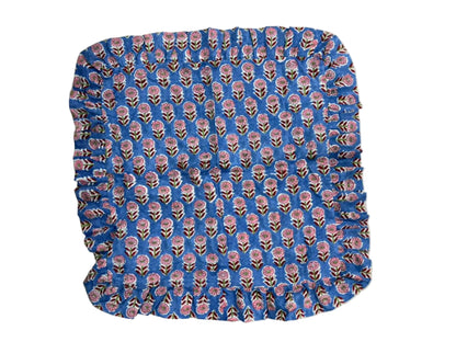 Indigo Floral Hand Block Printed Cotton Cushion Cover Set of 5 – 18x18