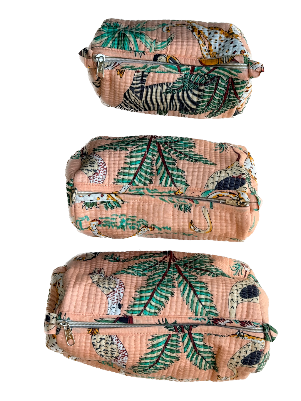 Peach Safari – Quilted Utility Pouch Pack of 3