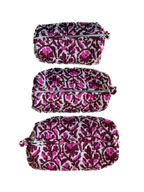 Pink Maroon Floral – Quilted Utility Pouch Pack of 3