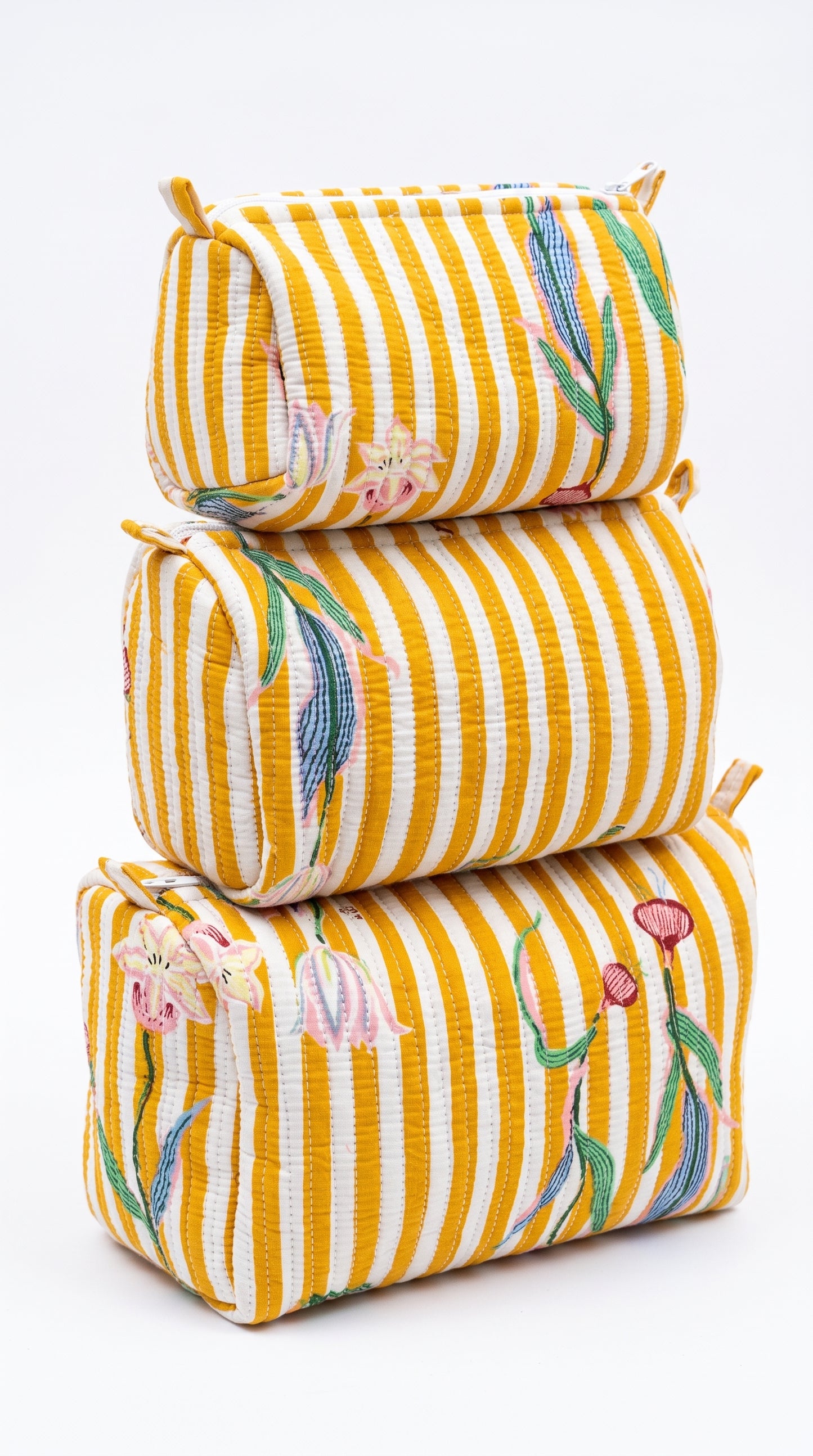 Yellow onion Stripe -  Utility Pouch Pack of 3