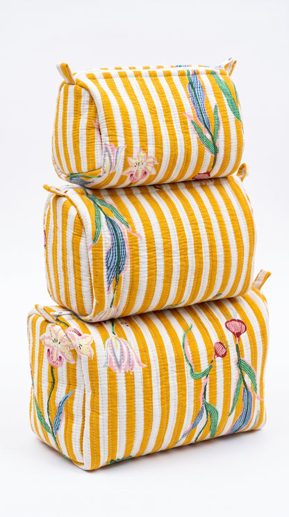 Yellow onion Stripe -  Utility Pouch Pack of 3