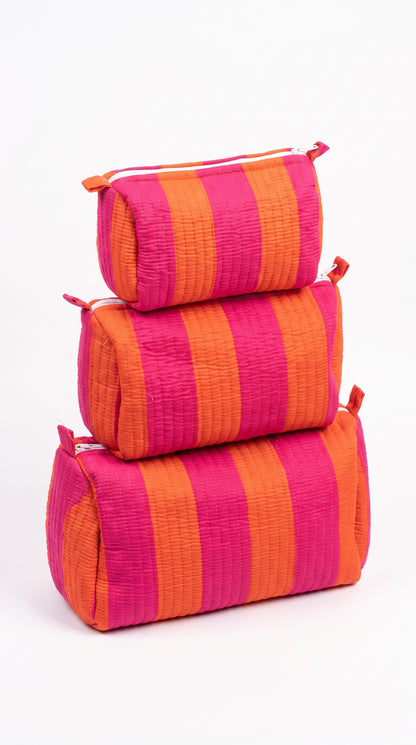 Orange Stripes - Tote & 3 Pouch Set 19X15