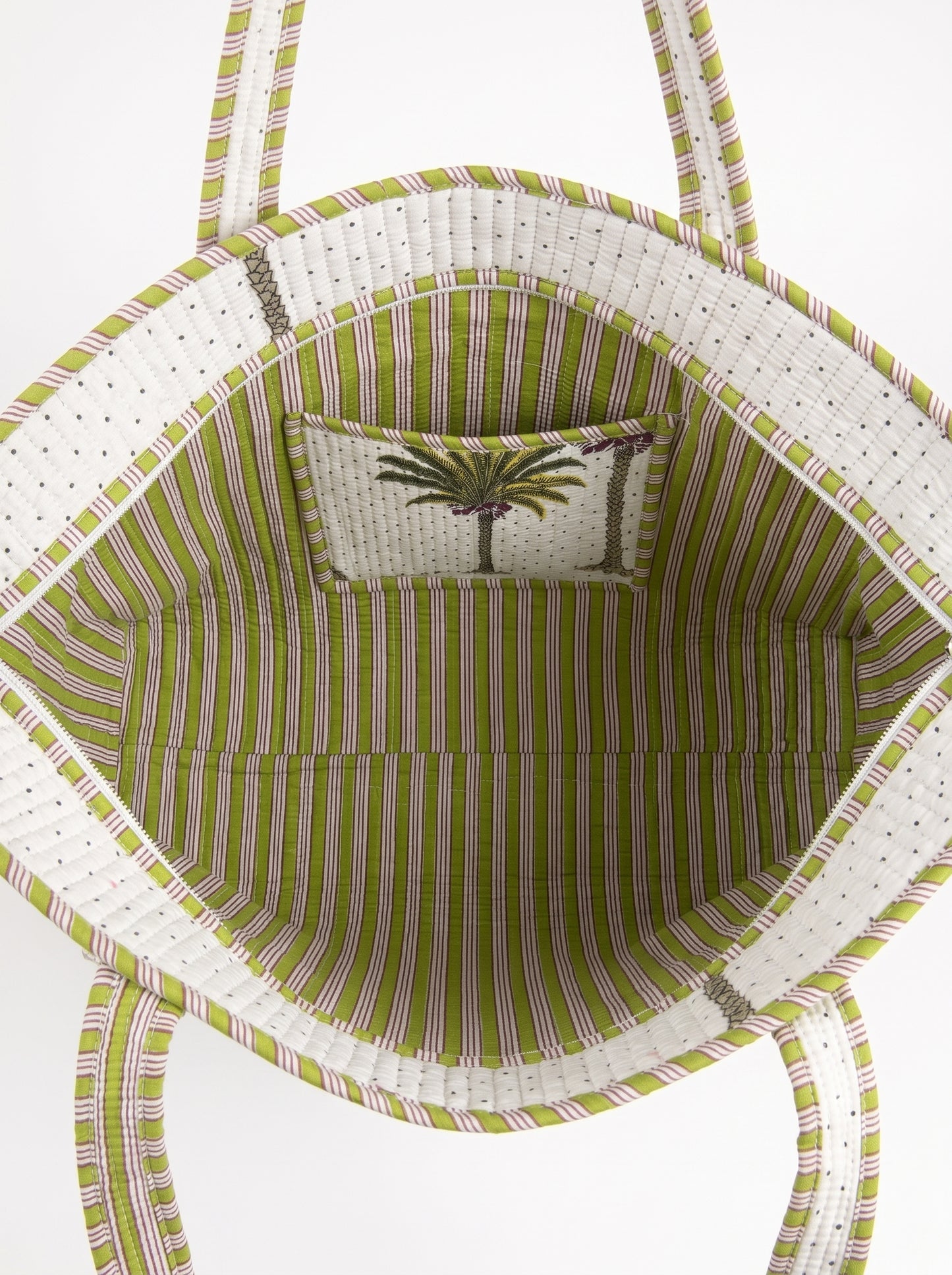White Palm Tree - Tote Bag 19X15