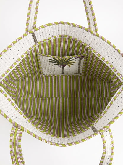 White Palm Tree - Tote Bag 19X15