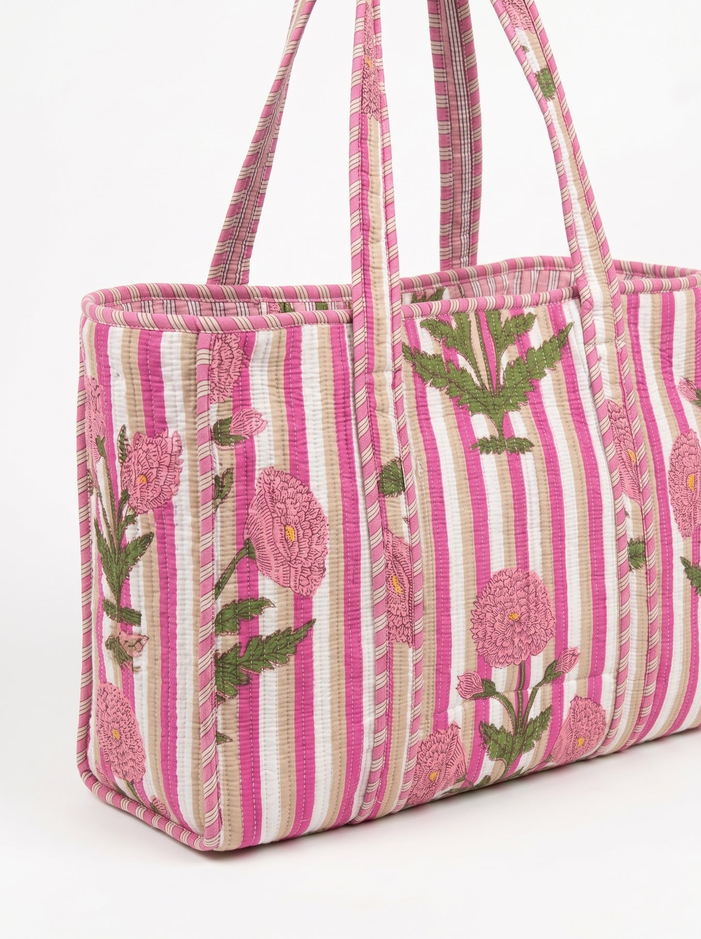 Pink Pop Stripes - Tote & 3 Pouch Set 19X15