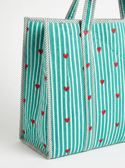 Cute Mint Heart – Wander Tote Bag 18x18