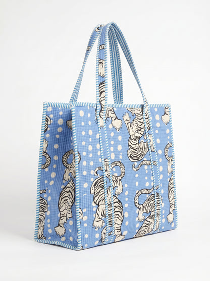 Playful Blue Tiger – Wander Tote Bag 18x18