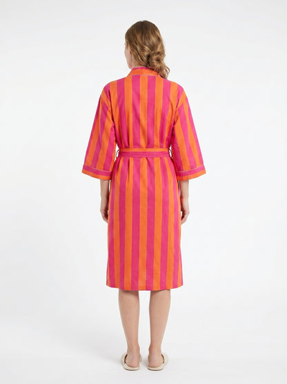Orange Stripes – Women’s Cotton Kimono