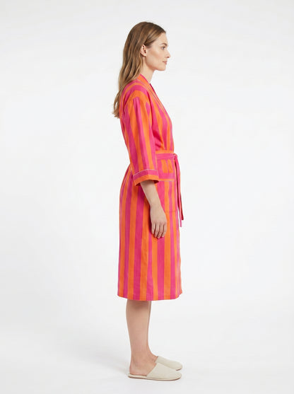 Orange Stripes – Women’s Cotton Kimono