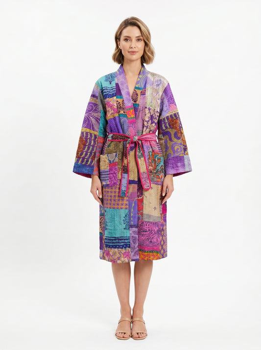 Luxe 104 – Women’s Handcrafted Kantha Cotton Kimono