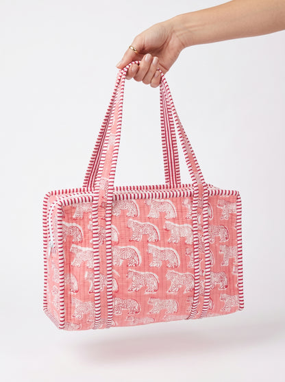 Classic Pink Tiger Quilted Tote & Pouch Set