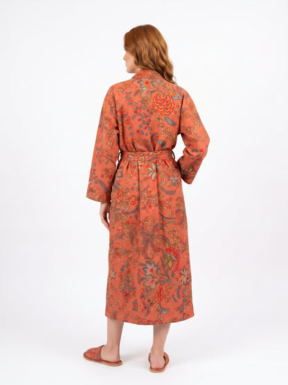 Apricot Dream Vine Waffle Bathrobe – Luxury Spa Robe