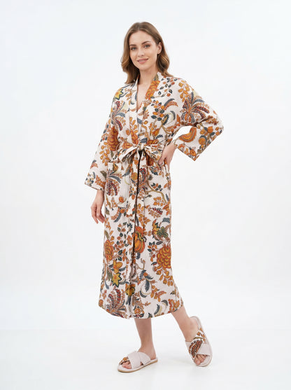 Snow White Drops Waffle Bathrobe – Luxury Spa Robe