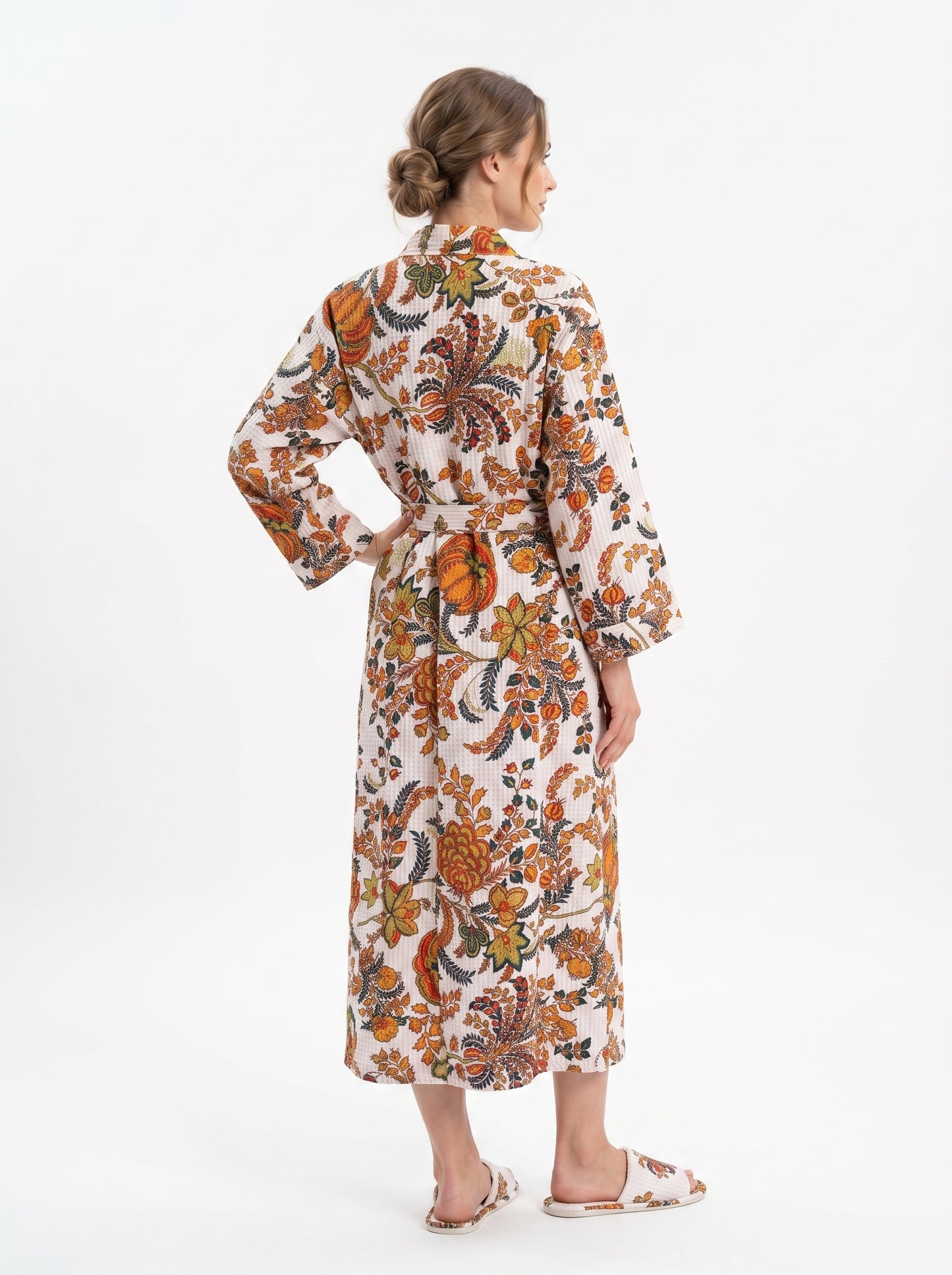 Snow White Drops Waffle Bathrobe – Luxury Spa Robe