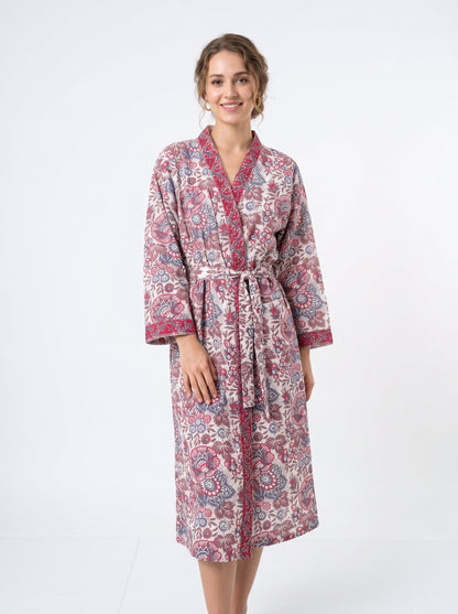 Floral 1012 Waffle Bathrobe – Luxury Spa Robe