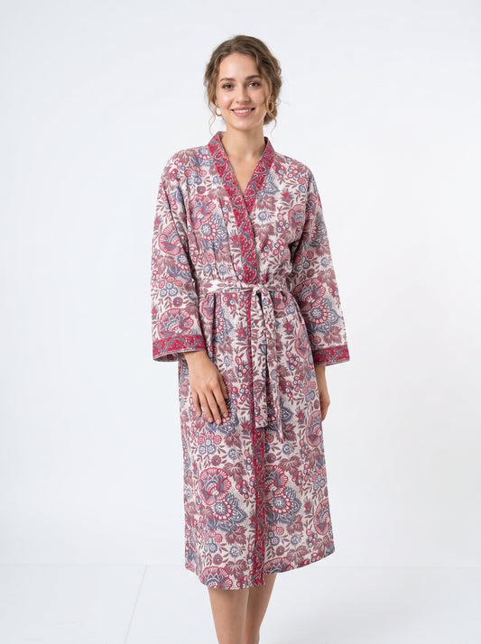 Floral 1012 Waffle Bathrobe – Luxury Spa Robe