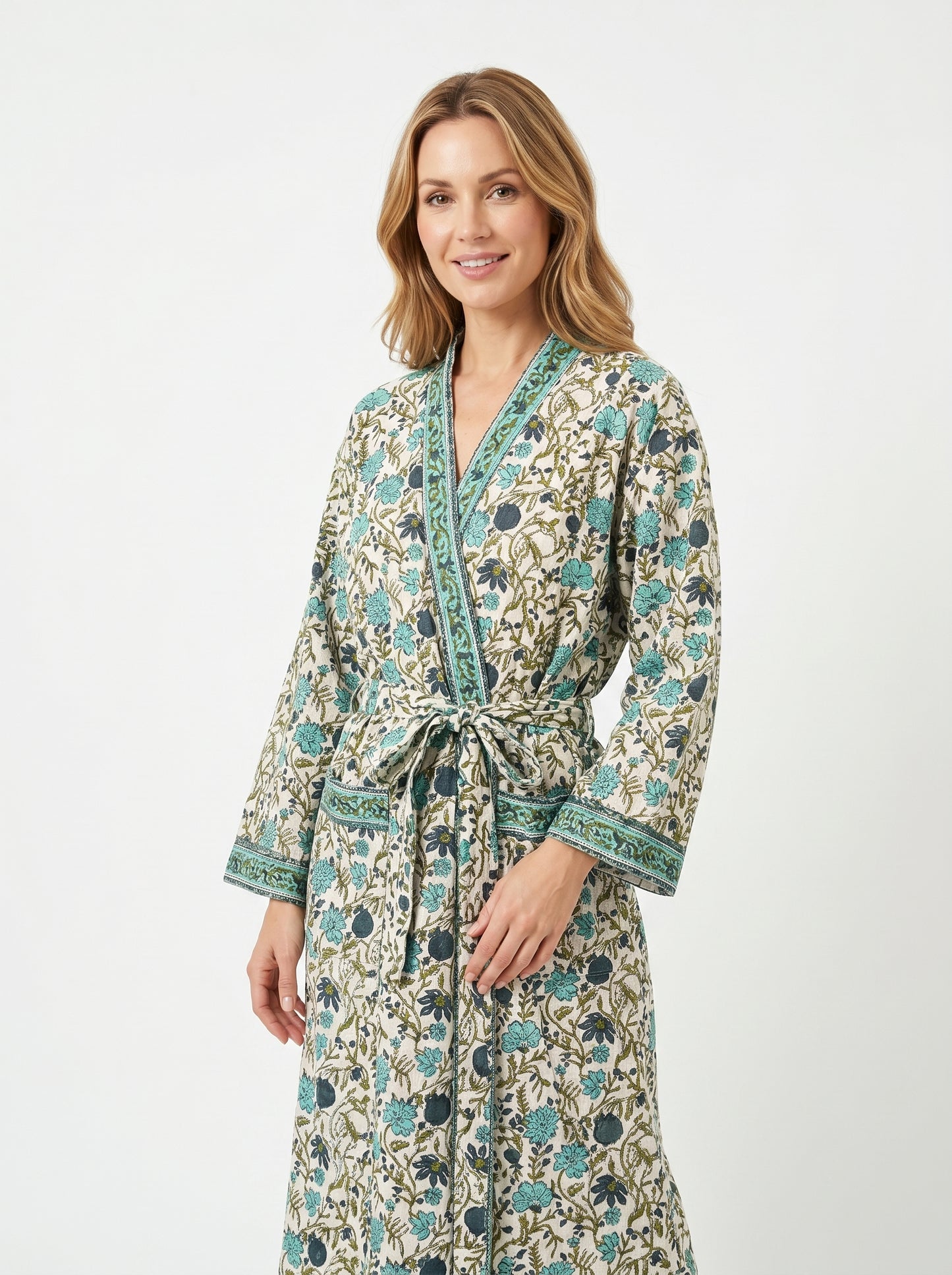 Floral 1014 Waffle Bathrobe – Luxury Spa Robe