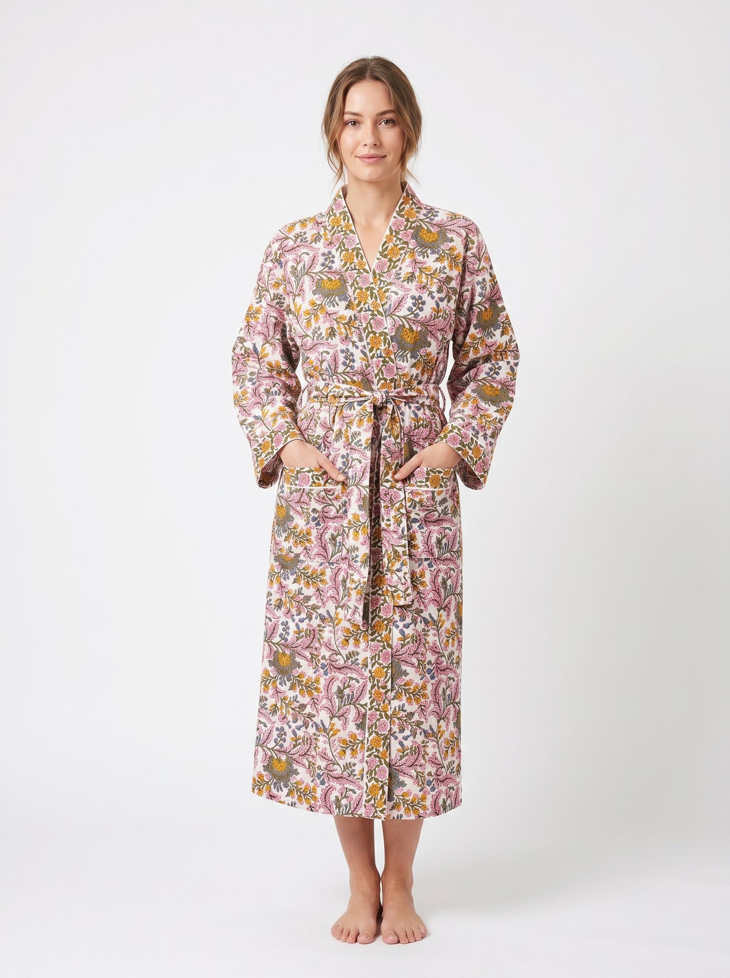 Floral 1015 Waffle Bathrobe – Luxury Spa Robe
