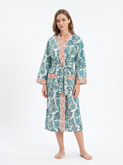 Floral 1016 Waffle Bathrobe – Luxury Spa Robe