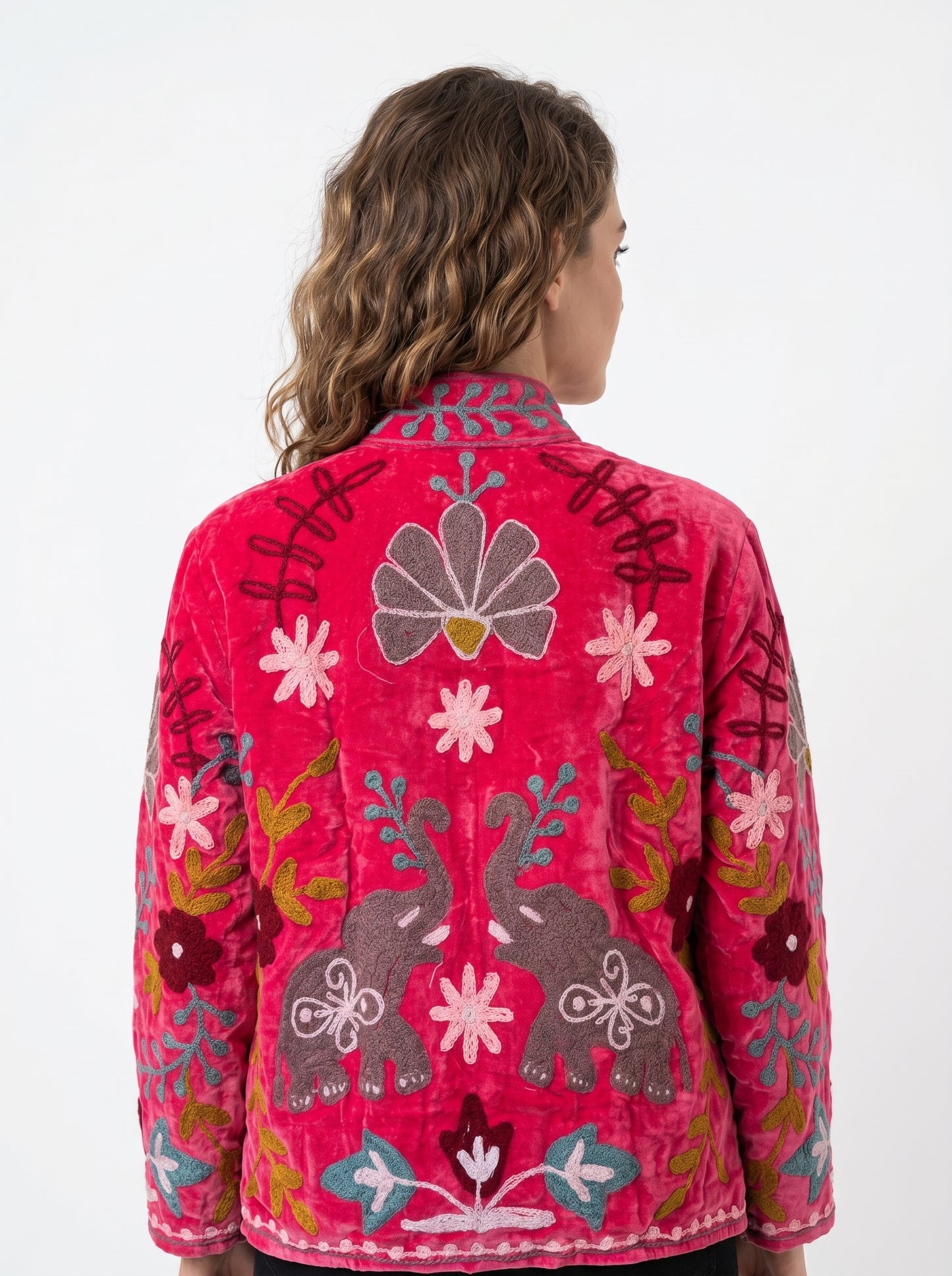 Women's 101 Suzani Reversible Velvet Jacket – Artistic Embroidered Statement Jacket