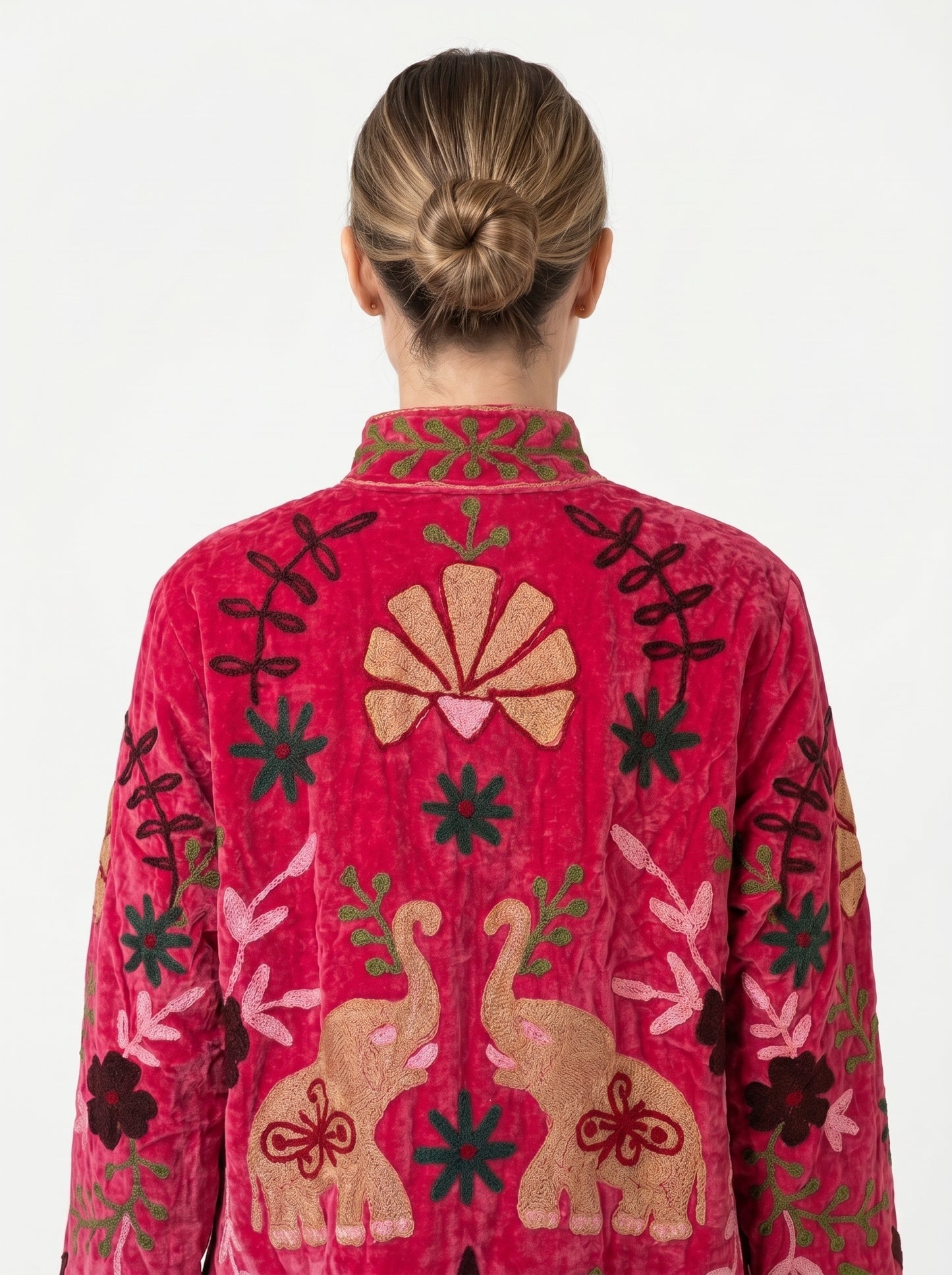 Women's 106 Suzani Reversible Velvet Jacket – Artistic Embroidered Statement Jacket