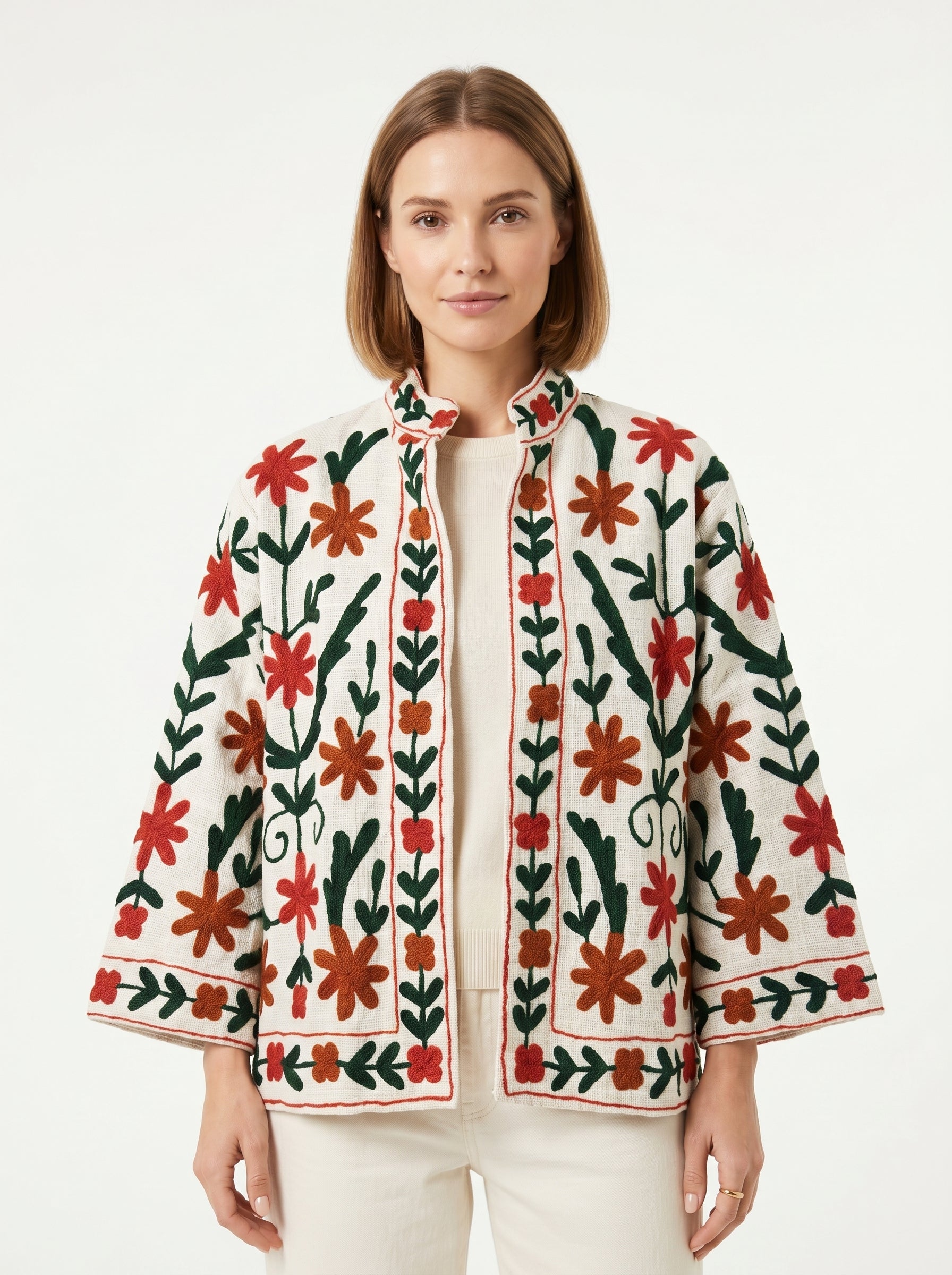 Women's Lamp in Dark 1010 Suzani Reversible Cotton Jacket