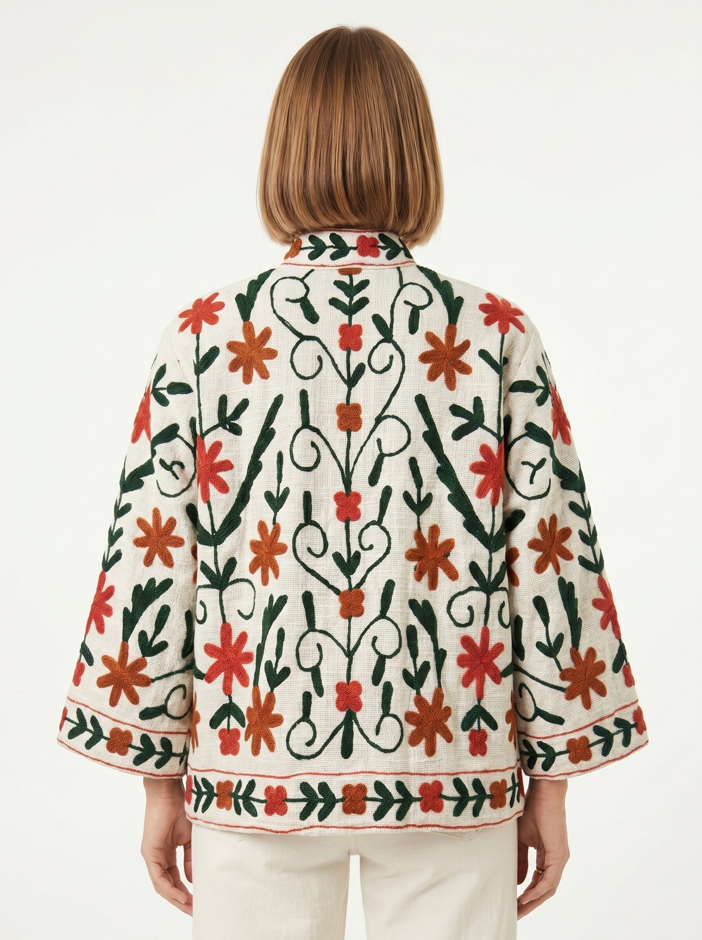 Women's 1010 Suzani Reversible Cotton Jacket – Artistic Embroidered Statement Jacket