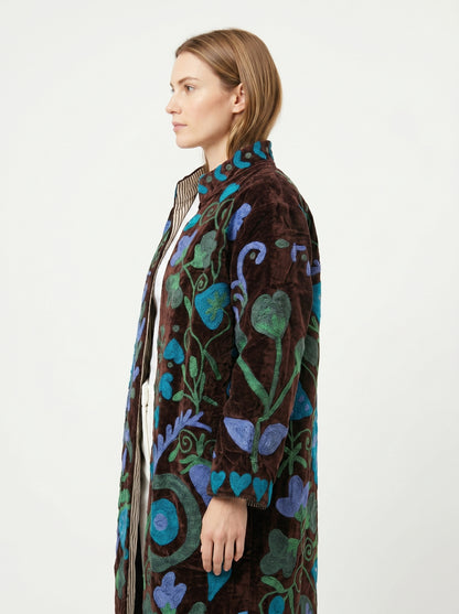Women's 1011 Suzani Reversible Velvet Jacket – Artistic Embroidered Statement Jacket
