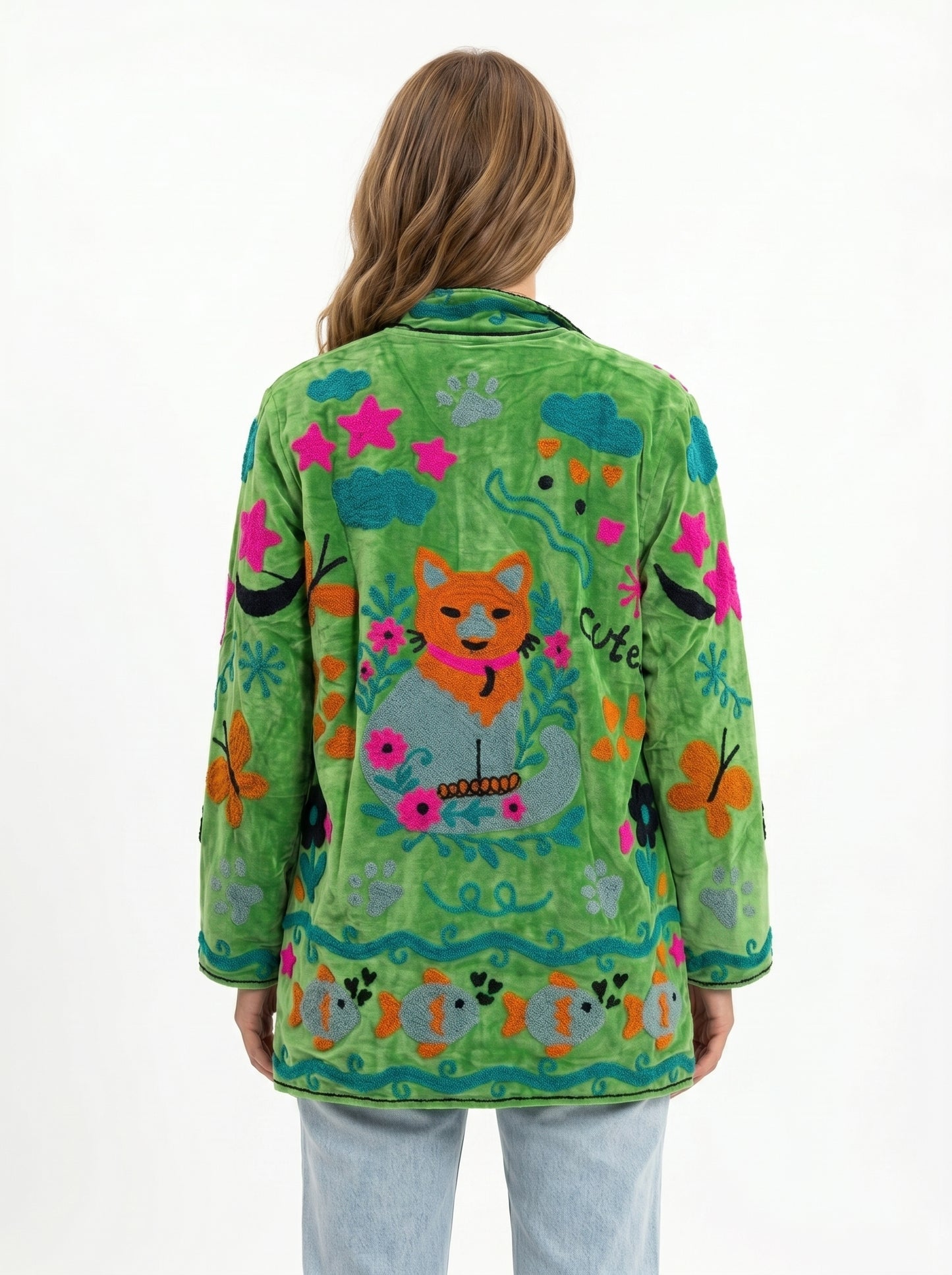 Women's 1017 Suzani Reversible Velvet Jacket – Artistic Embroidered Statement Jacket