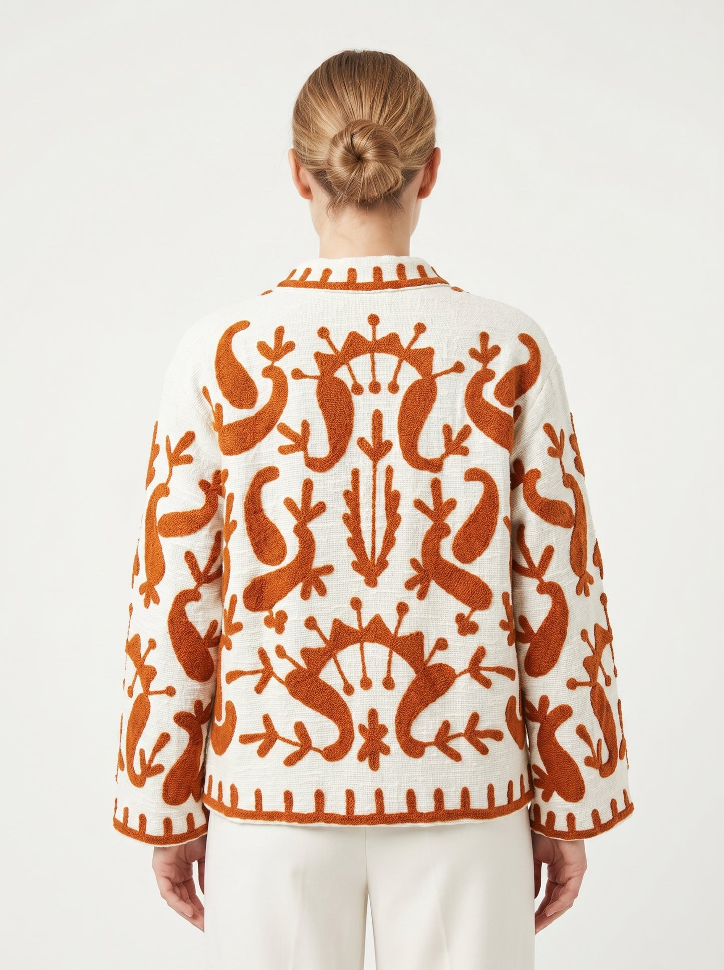 Women's 1021 Suzani Reversible Cotton Jacket – Artistic Embroidered Statement Jacket