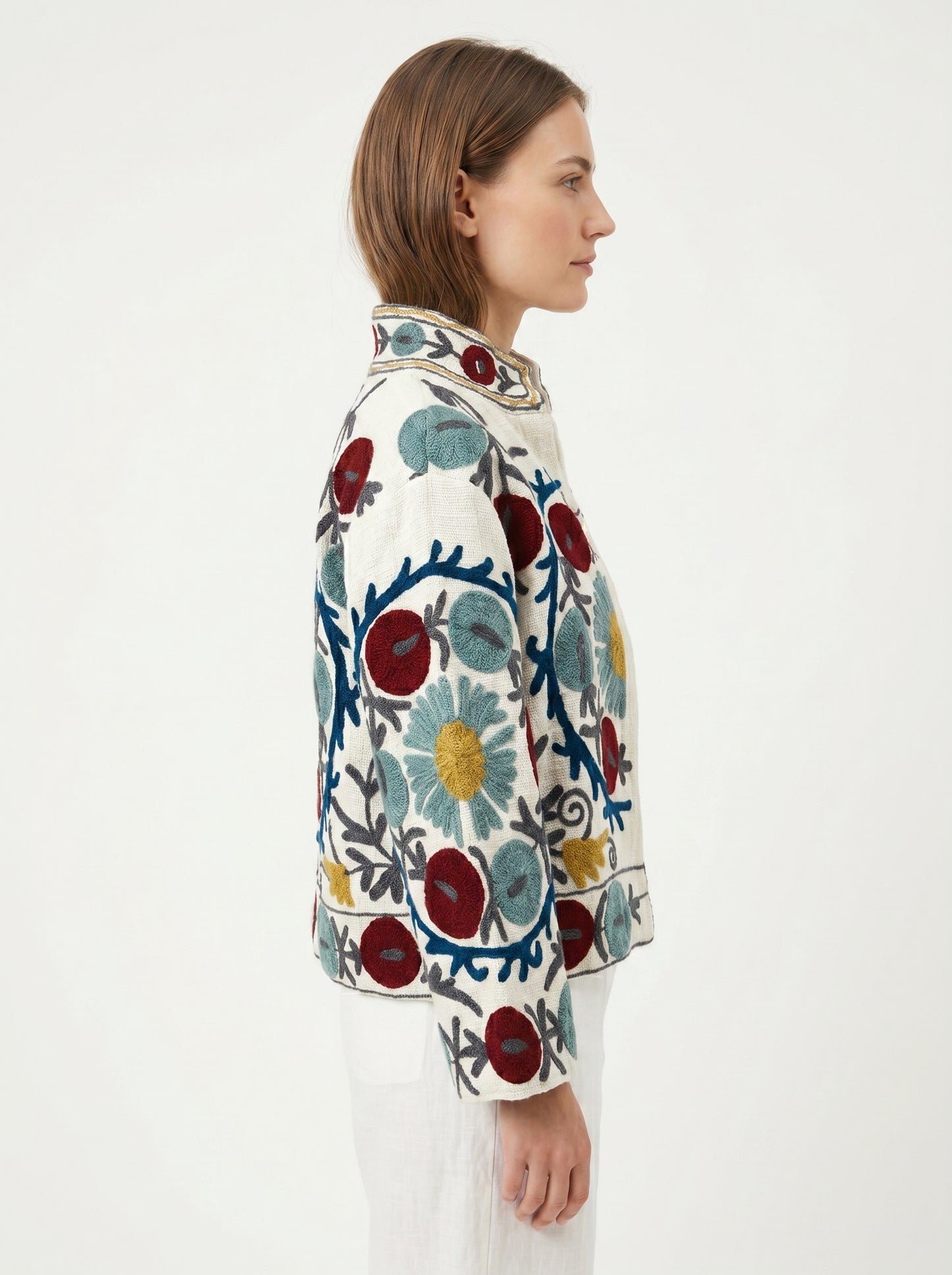 Women's 1024 Suzani Reversible Cotton Jacket – Artistic Embroidered Statement Jacket