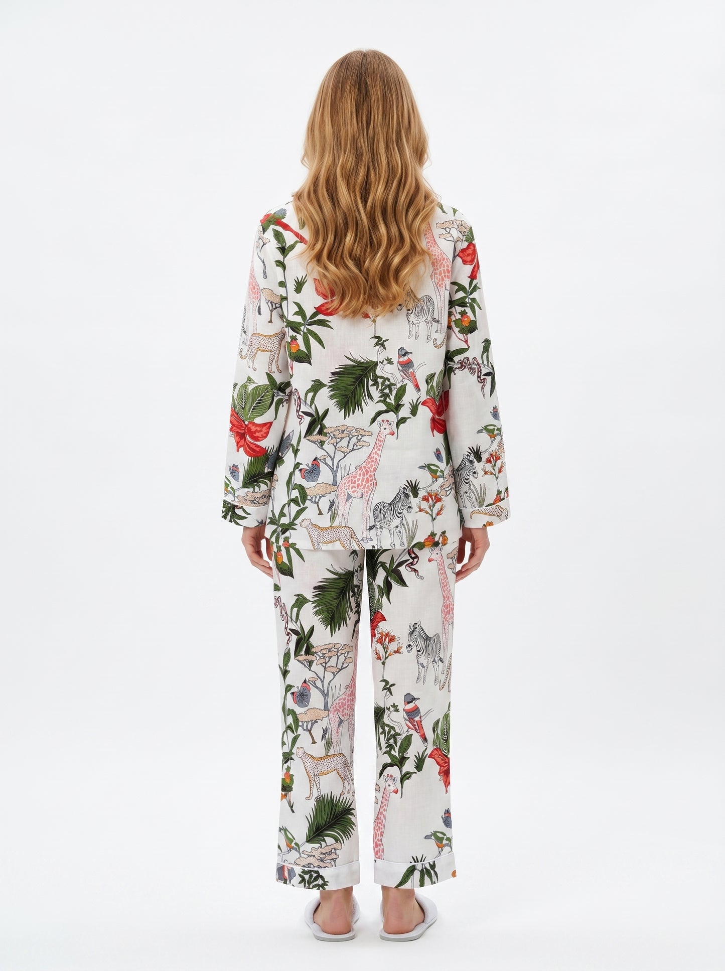 White Night Queen Cotton Night Suit Set – Elegant Two Piece Pajama Set description