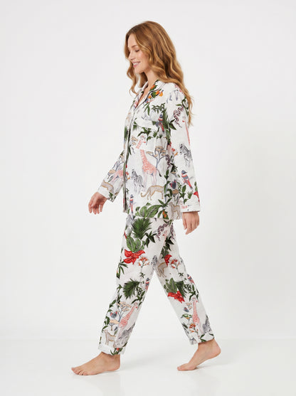 White Night Queen Cotton Night Suit Set – Elegant Two Piece Pajama Set description