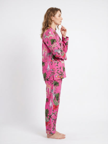 Pink Night Queen Cotton Night Suit Set – Elegant Two Piece Pajama Set description