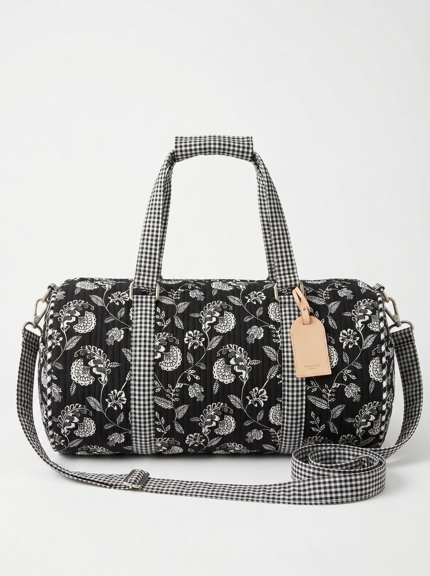 Black Vine in Dreams  Quilted Cotton Duffle Bag – Lightweight Travel Weekender