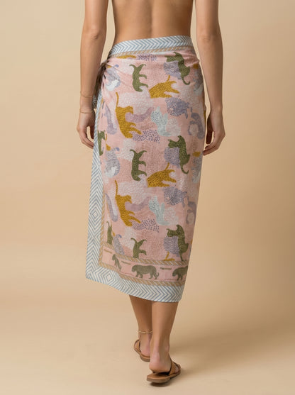 Tropical Print Beach Sarong Wrap Skirt