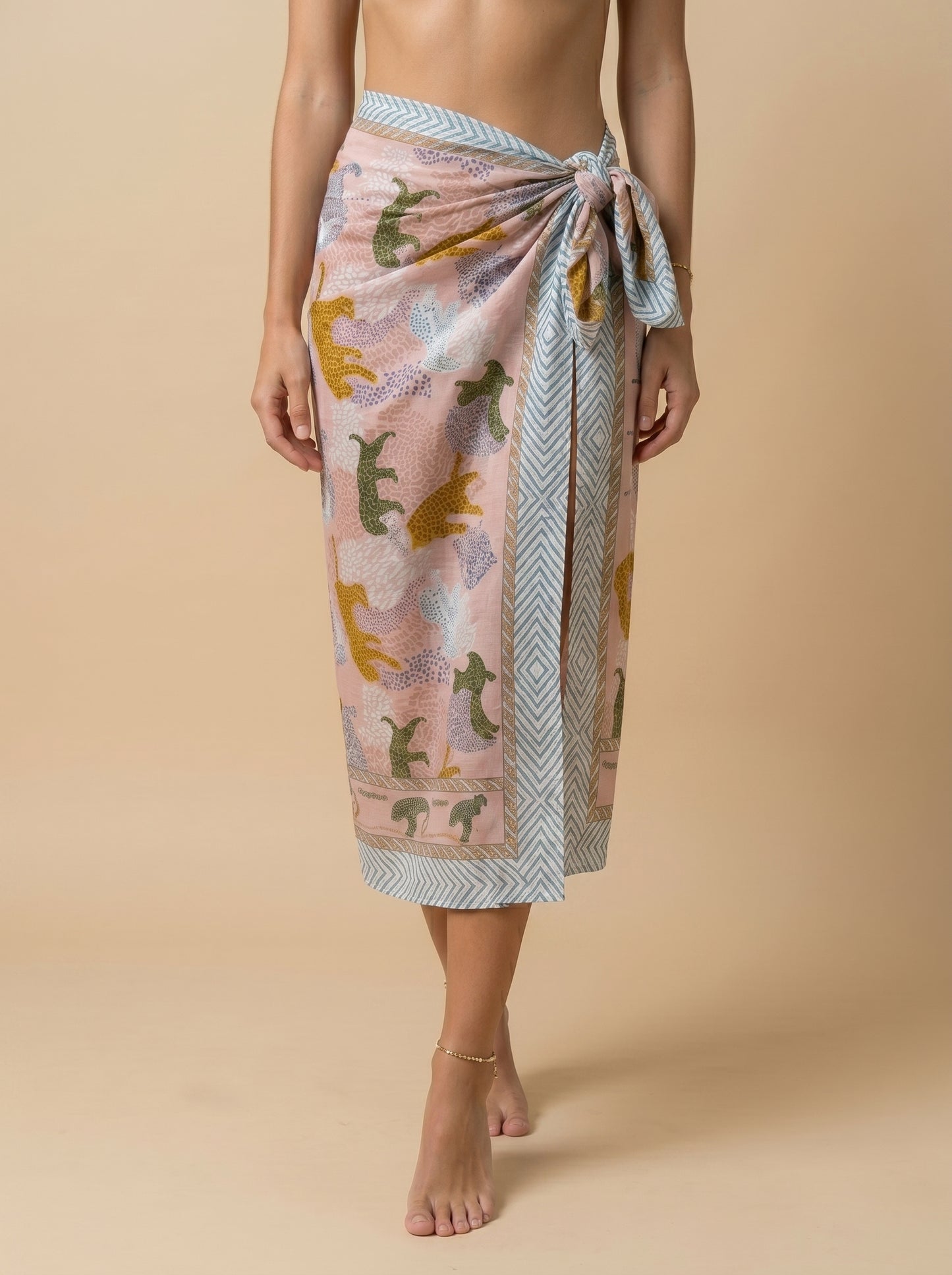 Tropical Print Beach Sarong Wrap Skirt