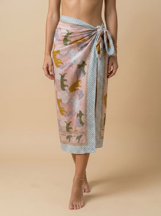 Tropical Print Beach Sarong Wrap Skirt