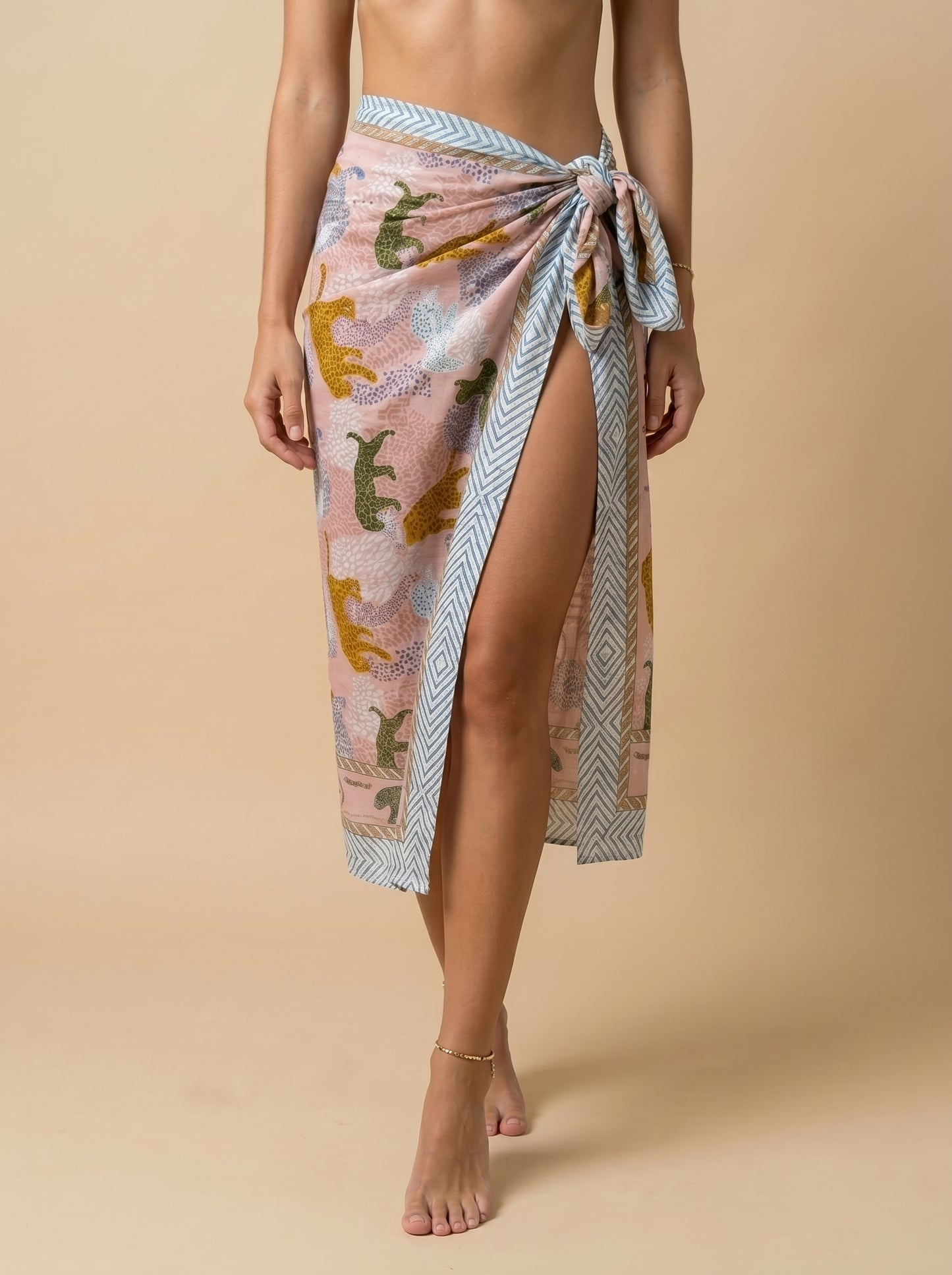 Tropical Print Beach Sarong Wrap Skirt