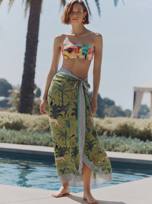 Mellow Green Safari Sarong - Beach Cover
