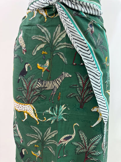 Emerald Green Safari Sarong - Beach Cover