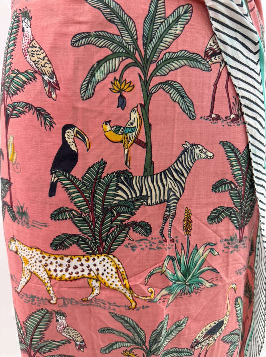 Pastel Peach Safari Sarong - Beach Cover