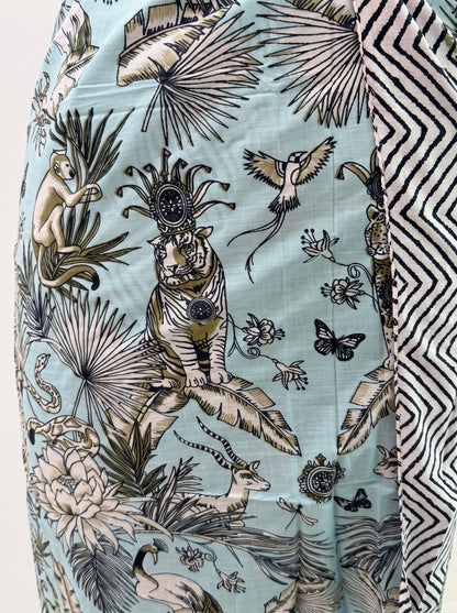 Pastel Blue Jungle Sarong - Beach Cover