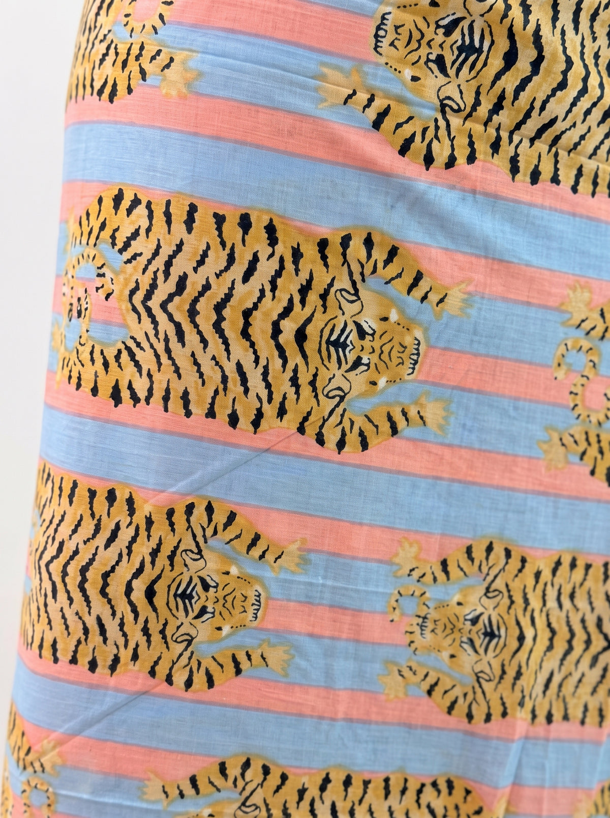 Blue Pink Stripes Tiger Tibetan Sarong - Beach Cover