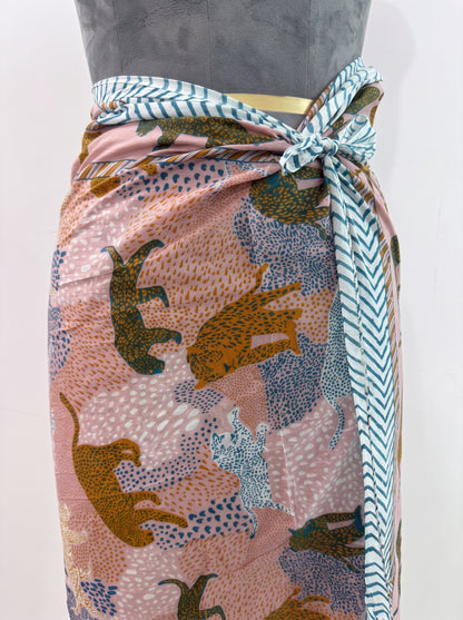 Tropical Pastel Pink Sarong - Beach Cover