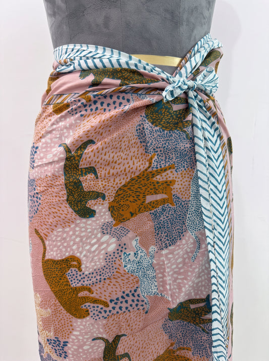 Tropical Pastel Pink Sarong - Beach Cover