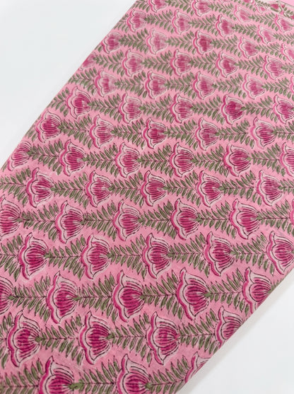 Mini Pink Floral Handblock Sarong - Beach Cover