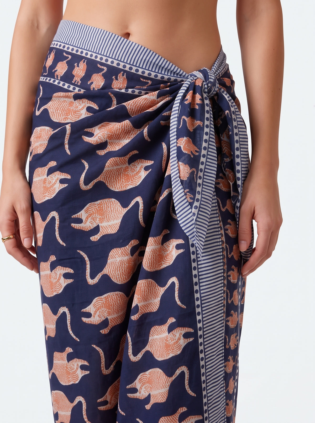 Blue Royal Tiger Sarong - Beach Cover