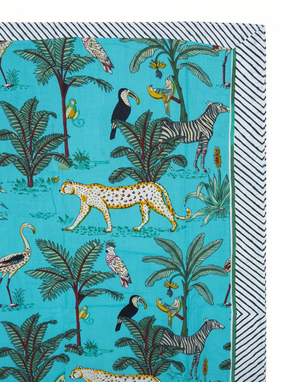 Sky Blue Safari Sarong Wrap - Beach Cover